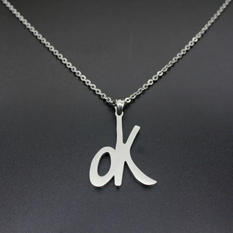 

Simple Letter OK Necklaces Charm Women's man Fashion Jewelry Stainless Steel Necklace Friendship Gifts 2018 Collier Femme Bijoux