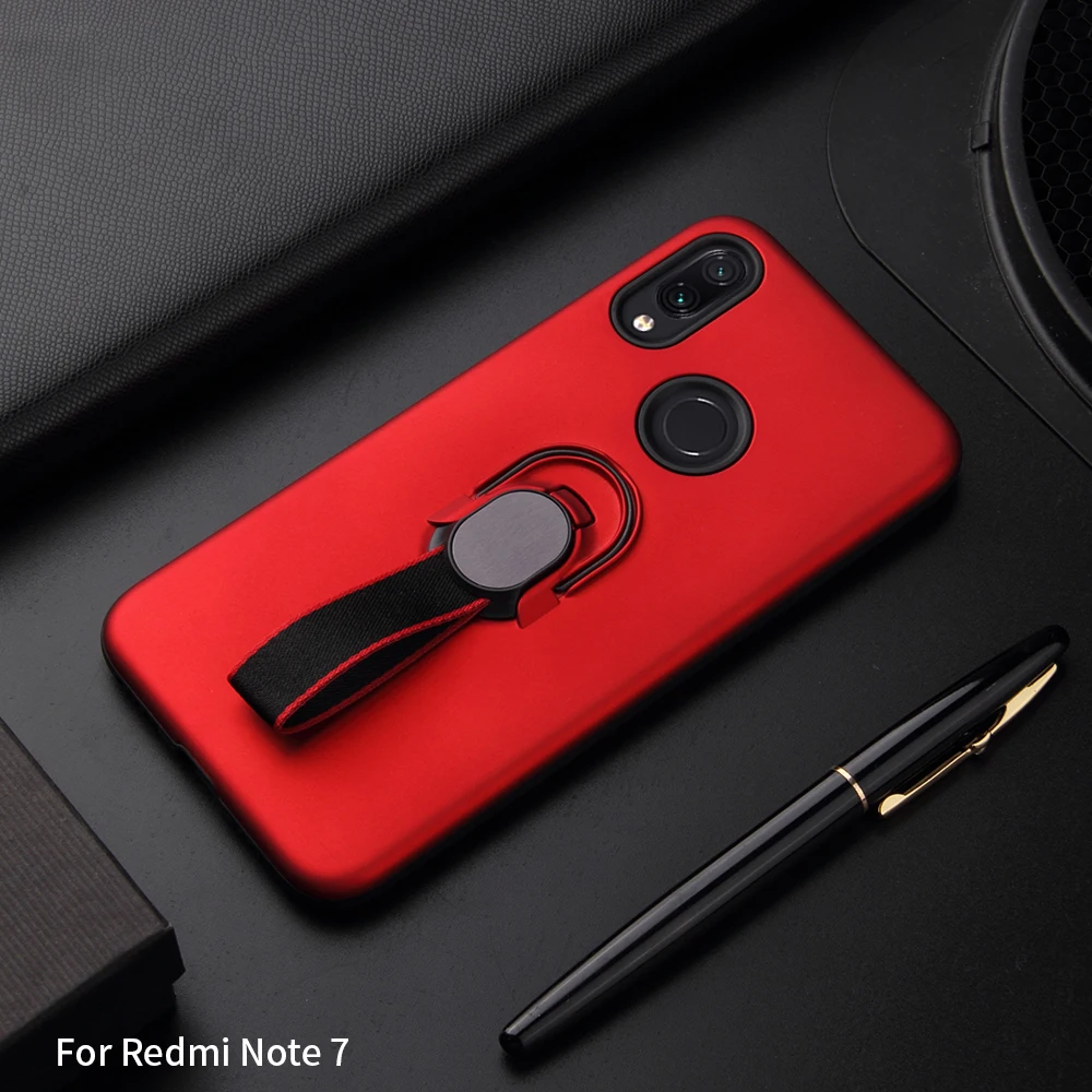 Alxun For Xiaomi Redmi Note7 Case Hard Shell PC + TPU With Stand Car Magnetic Protective Ring Weave Back Pro |