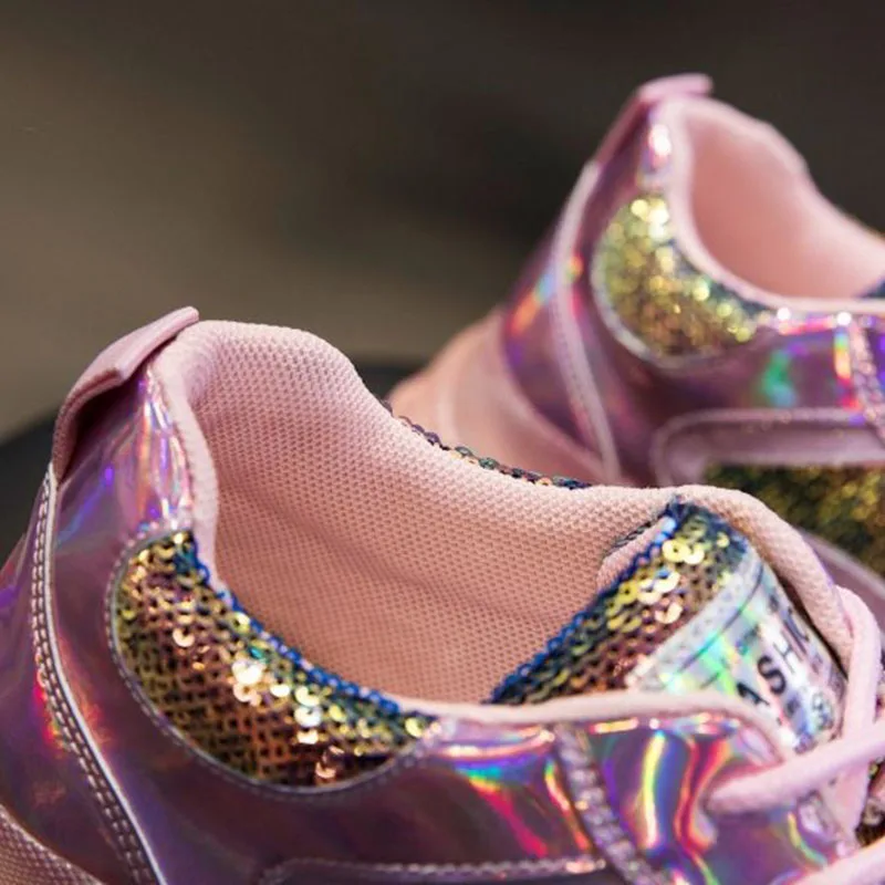 ZALAVOR Colorful Thick Bottom Bling Fashion Running Shoes Women Young Lady Club Sports Daily Casual Sneakers Footwear Size 35-39 | Спорт и