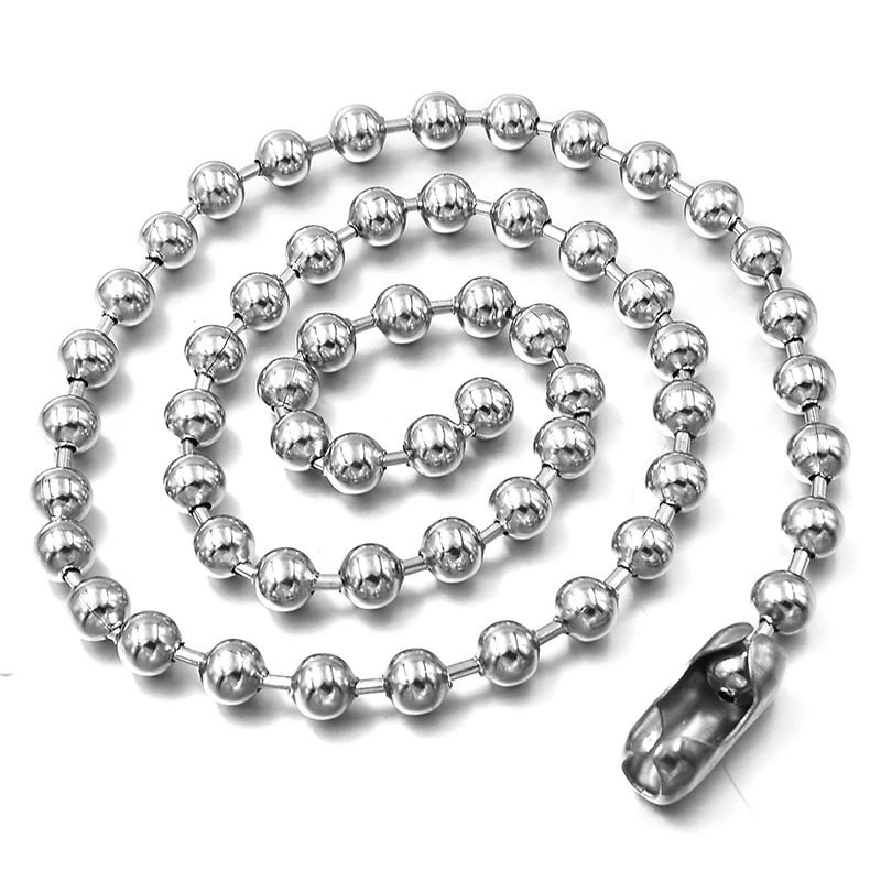 Ожерелье чокер из нержавеющей стали с бусинами и шариками WN040|ball chain necklace|stainless steel