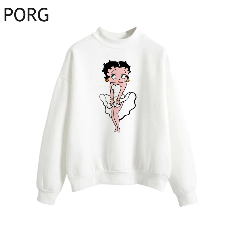 Betty Boop Cartoon Cos Marilyn Monroe Hoodies Women Harajuku Sweatshirt Print Casual Vintage Streetwear Aesthetic Kawaii Hoodie