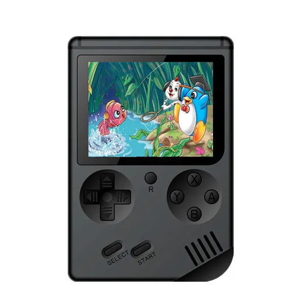 black Powkiddy портативный игровой плеер встроенный 168 классические ретро игры Поддержка ТВ выход Ретро игровая консоль для детей Подарки - Цвет: black