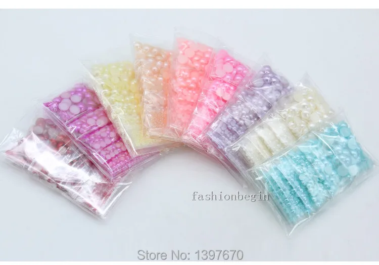 800p Цвет 2-10 мм смешанный размер без горячей фиксации полукруглый искусственный жемчуг скрапбук для рукоделия ногтей украшения ювелирных изделий из бисера