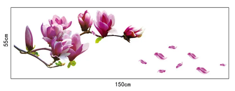 DIY красивые цветы магнолии цветок настенные наклейки домашний декор для гостиной спальни съемные