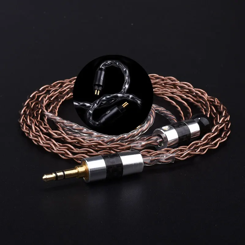 Copper 2-Pin Кабель для обновления наушников используется для ath-im01/im02/im03/im04/im50/im70 IE8/IE80/IE80I SE846/SE535/SE425 ZSN/ZS10/ZST A2DC MMCX 2PIN - Цвет: Copper 2-Pin