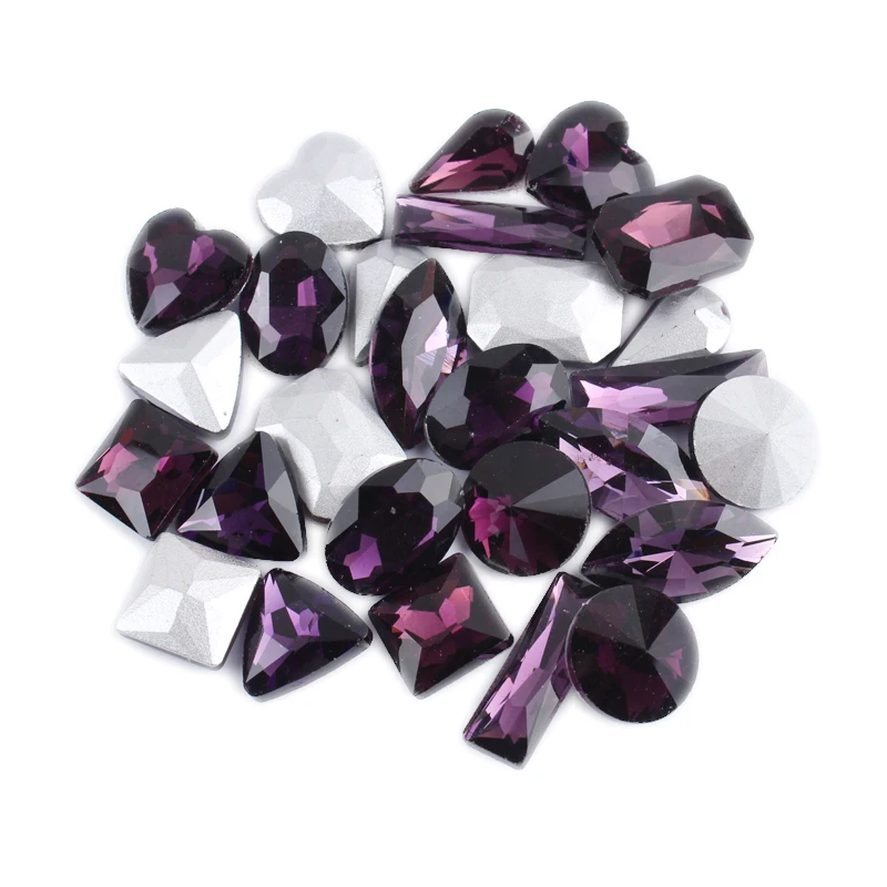 Лидер продаж разноцветные Аметистовые стеклянные камни 30 шт. украшения со
