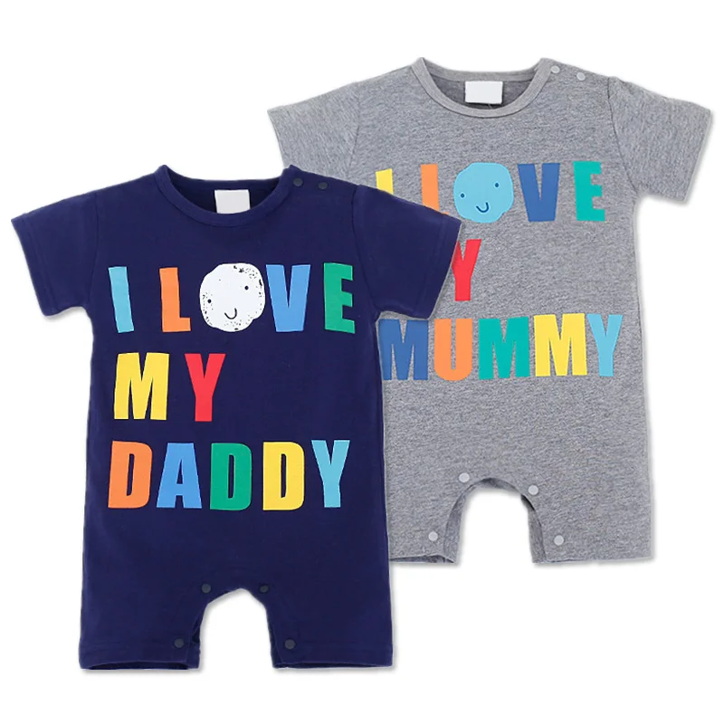 Комбинезоны для новорожденных мальчиков одежда с надписью Love Daddy Mummy летний