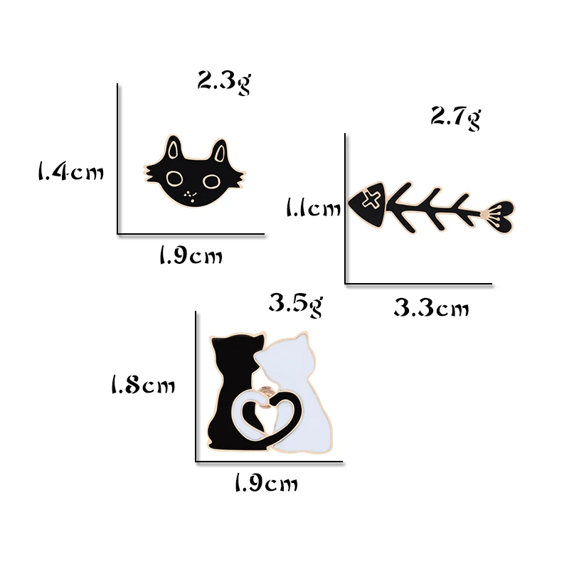 Металлические милые Броши с героями мультфильмов для женщин и мужчин черно-белые