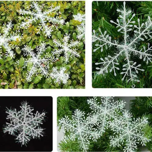 Hot 3PCS Set 3D White Snowflake Christmas Ornaments Xmas Tree Hanging Decoration | Дом и сад