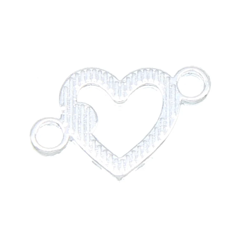 6 шт. посеребренные Кристаллы с двойным соединителем в форме сердца изготовление