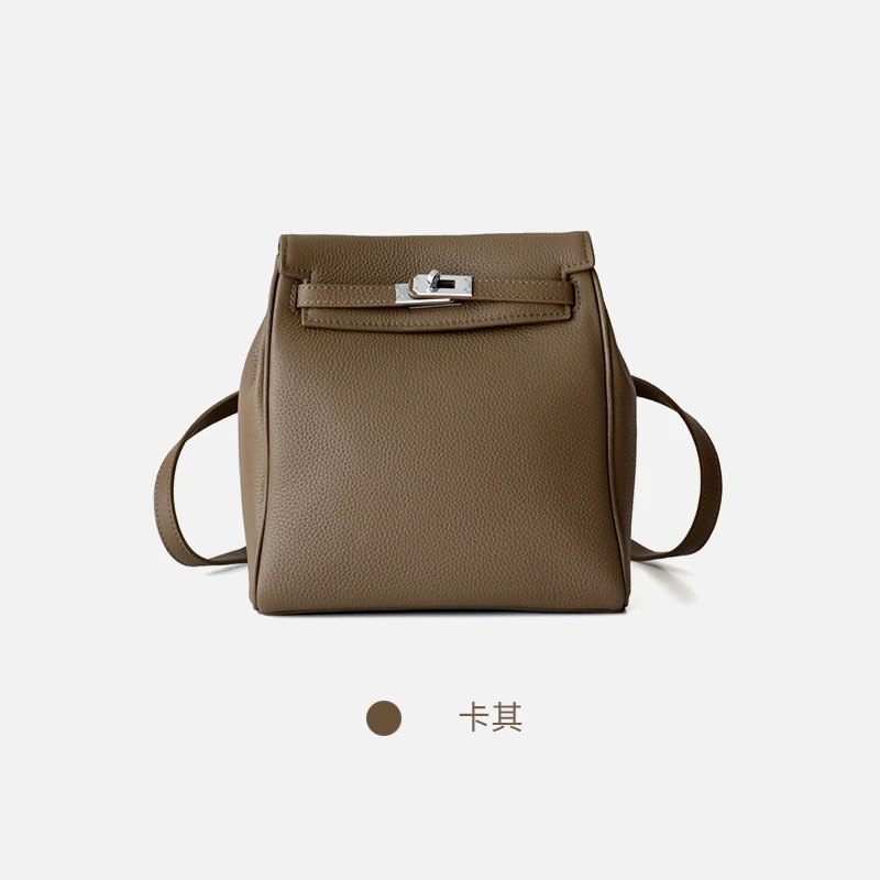 Camelia Padlock рюкзак из натуральной коровья кожа Мода знаменитостей Back Pack