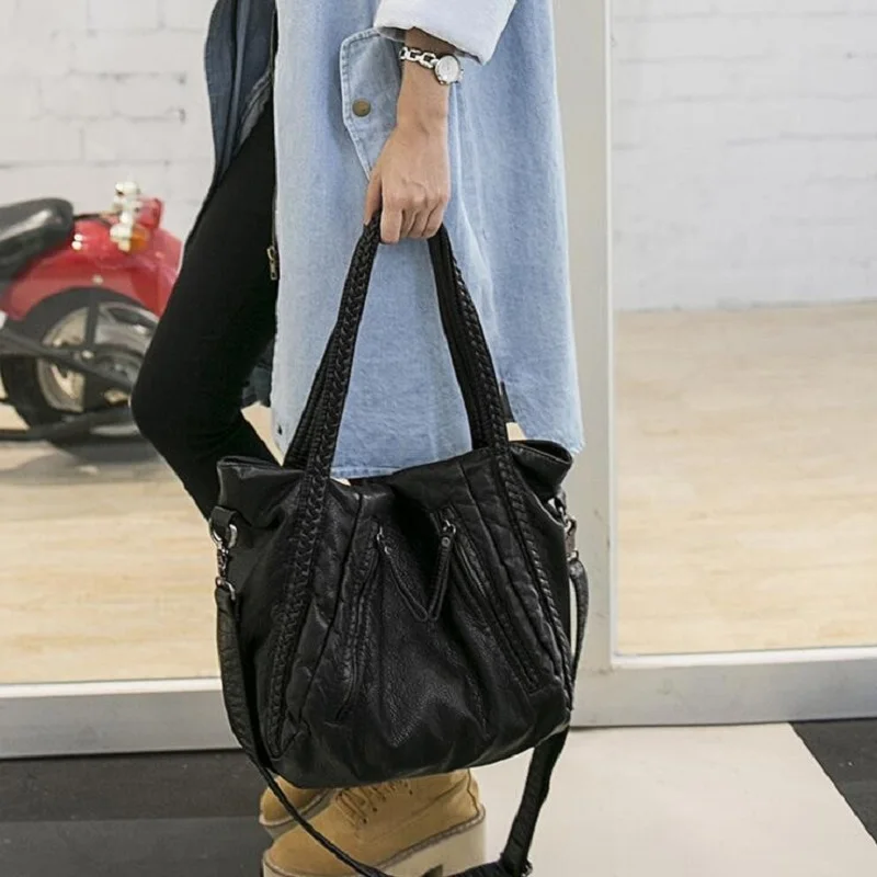 

2019 New Fashion Vintage Woman Shoulder Handbag Famous Design Brand Ladies Bag PU Leather Totes Bag Bolsa Feminina HSP02-C