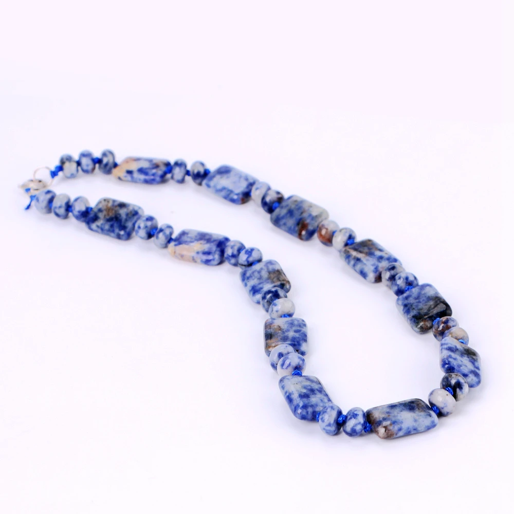 Yumten Blue-Veinstone Ожерелье мощность квадратный натуральный камень кристалл для женщин