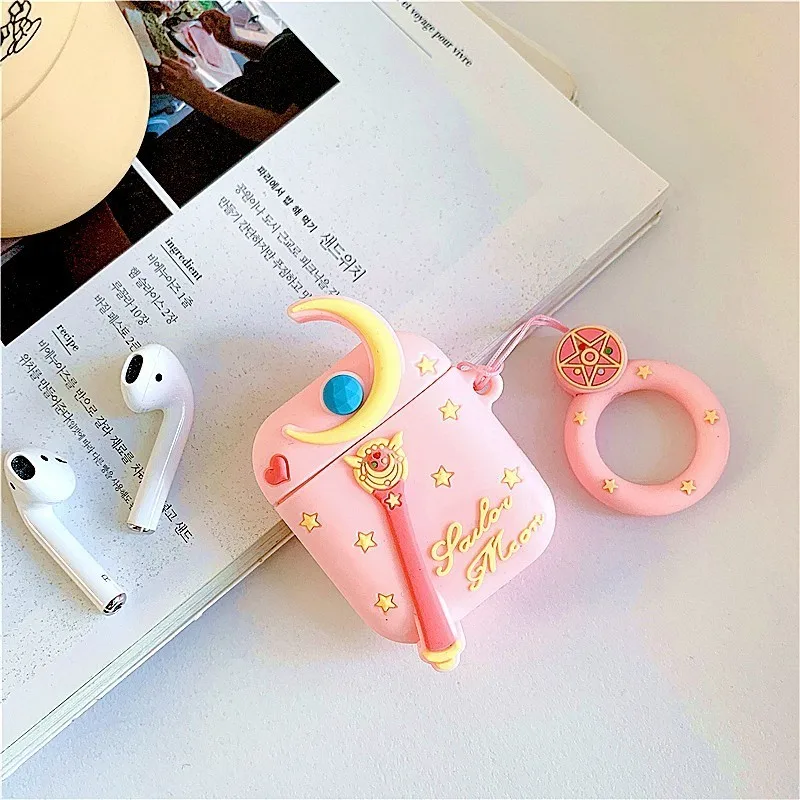 Милый розовый чехол для наушников Sailor Moon с Bluetooth Airpods Милые силиконовые чехлы