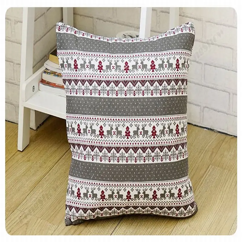 2PCS/LOT 2018 Christmas Tree Deer Printed Home Hotel Sequare Linen Cushion Cover Sofa Cffice Chair Seat Cushions 45x45cm | Дом и сад