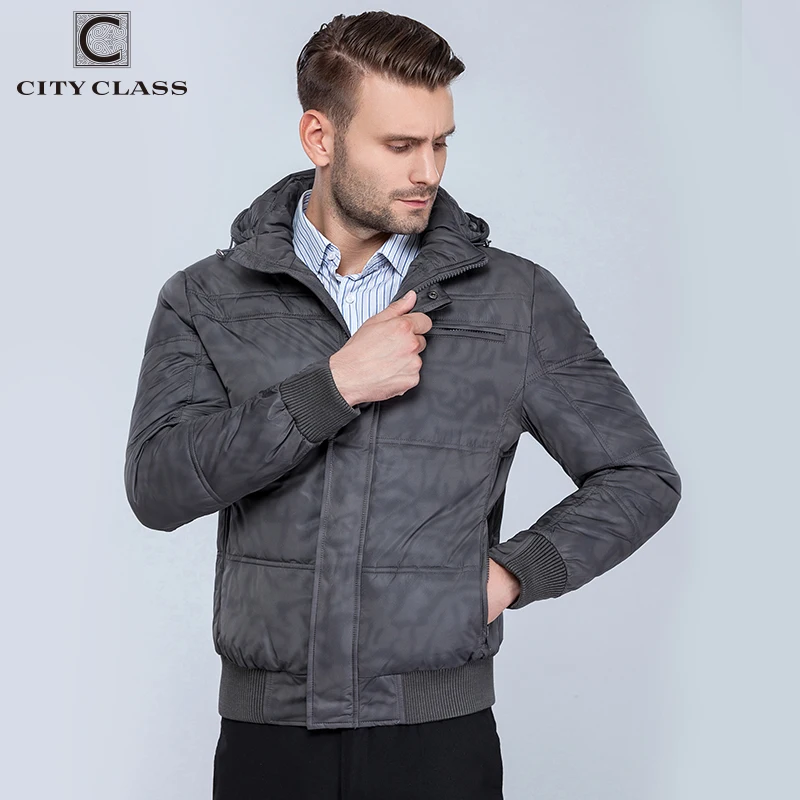 CITY CLASS Новые Мужские Зимние Куртки и Пальто Мода Кэжуал Капюшон с Коротким Хлопок-ватник Изософт Теплая Зима Спортивная Куртка 603