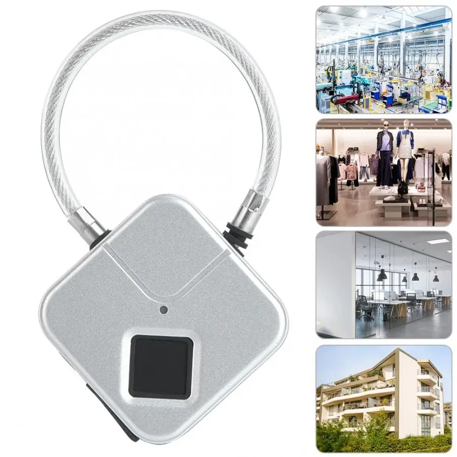 Fingerprint Lock Smart Keyless Padlock Wire Rope USB Charging securite porte puertas | Обустройство дома