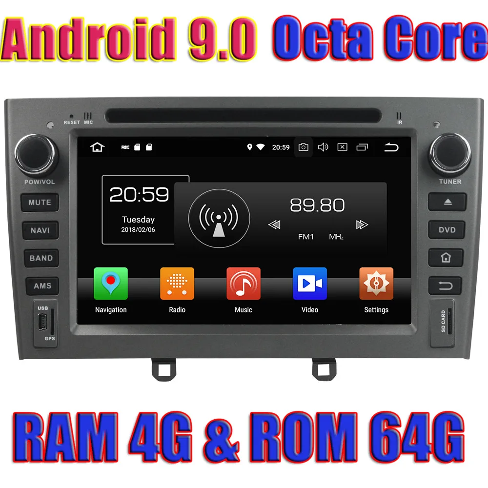 Автомобильный DVD плеер wanute Android 9 0 GPS навигация для Peugeot 408 2007 2008 2009 2010 радио 2 Din