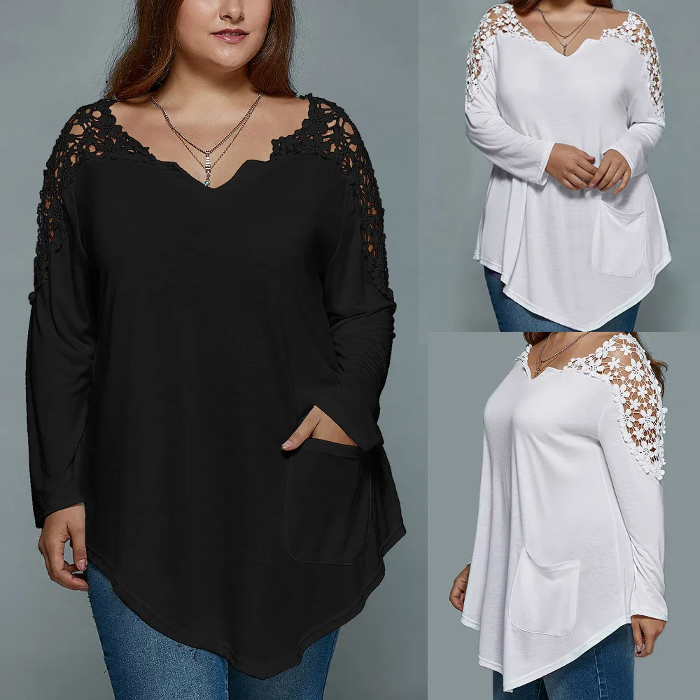 Магазин Jessica's Store 2019 женская летняя Кружевная футболка с длинным рукавом топ