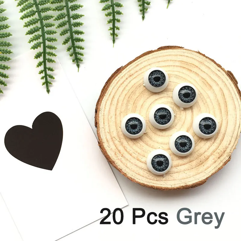 20 pcs grey 20 шт./лот, 12 мм, кукольные глаза, круглые акриловые глаза для поделок своими руками, куклы-медведи, разноцветные пластиковые куклы, аксессуары для глаз - Цвет: 20 pcs grey