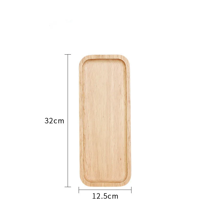 JJ1306-32x12.5CM Резиновая деревянная тарелка фруктовое блюдо, тарелка чайный поднос десертный ужин хлеб деревянная тарелка японская круглая/прямоугольная/квадратная/Овальная форма - Цвет: JJ1306-32x12.5CM
