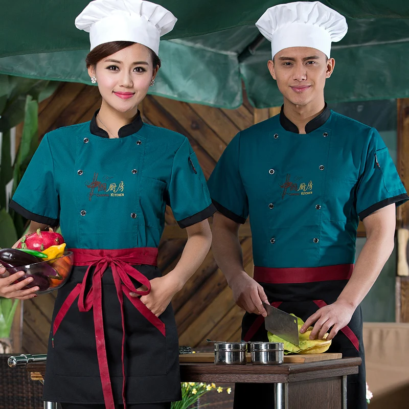 Новая летняя форма шеф повара с короткими рукавами двубортная для ресторана