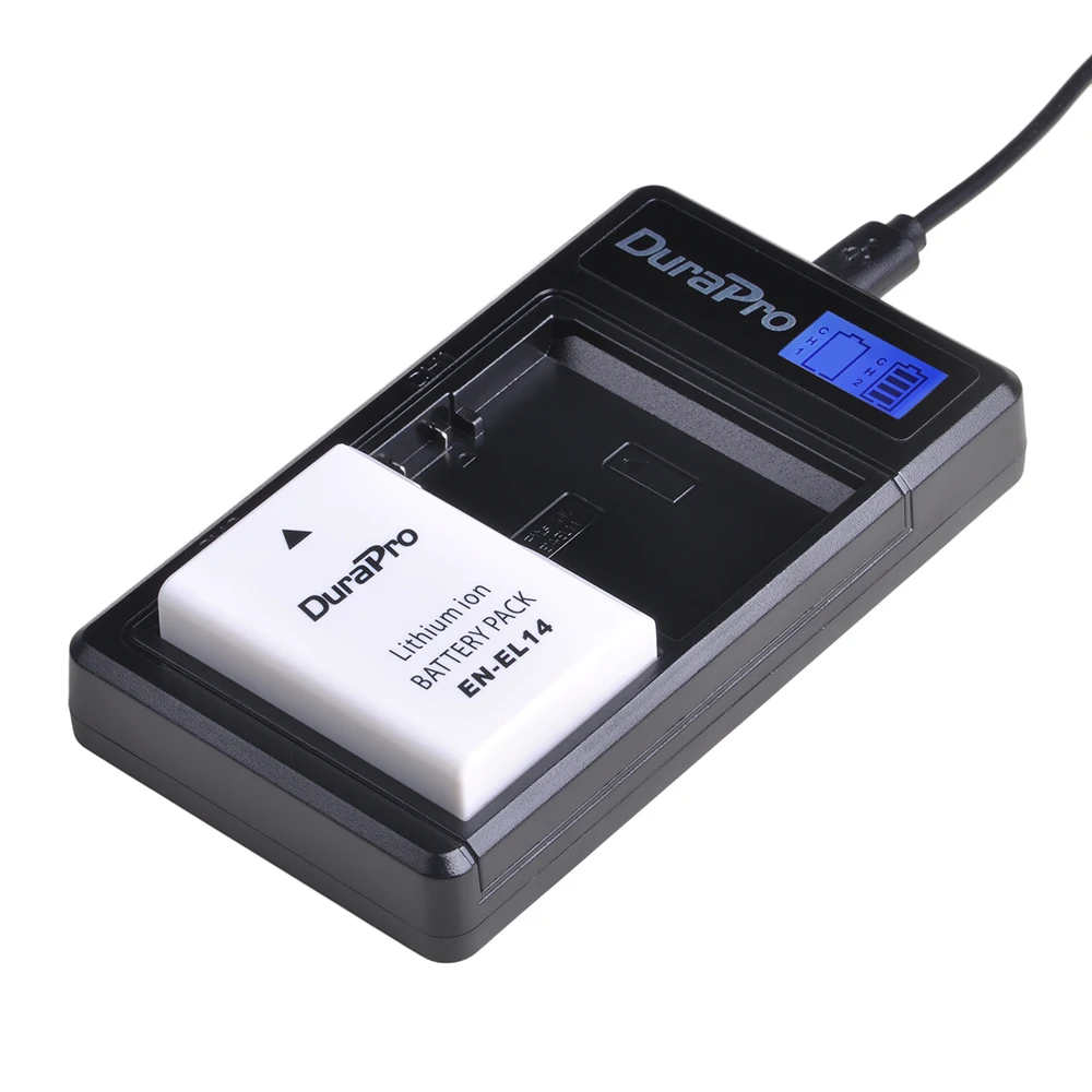 Аккумулятор DuraPro EN-EL14a EL14 + зарядное устройство LCD USB для Nikon D5600 D5500 D5300 D5200 D5100 D3200 D3300