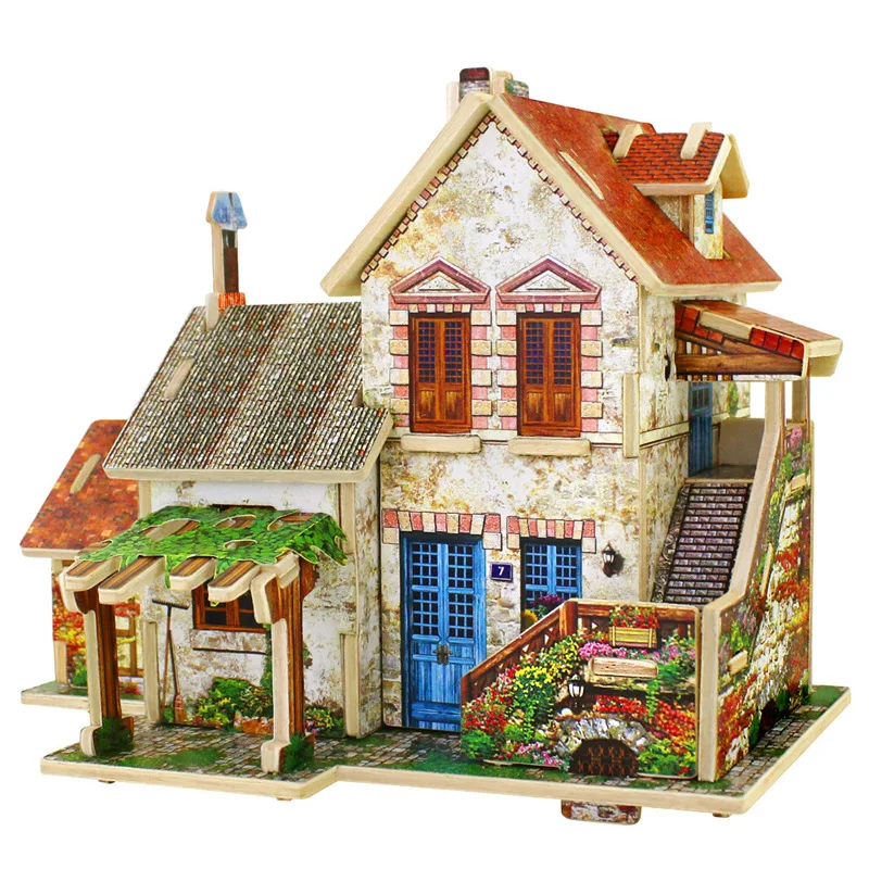 Бесплатная доставка 3D деревянная головоломка DIY Модель Детская игрушка