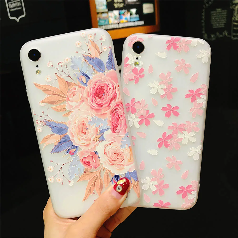Цветочный узор чехол Чехол для iPhone 6 6S мягкий силиконовый Floral Protect мягкие Full Cover 7 8