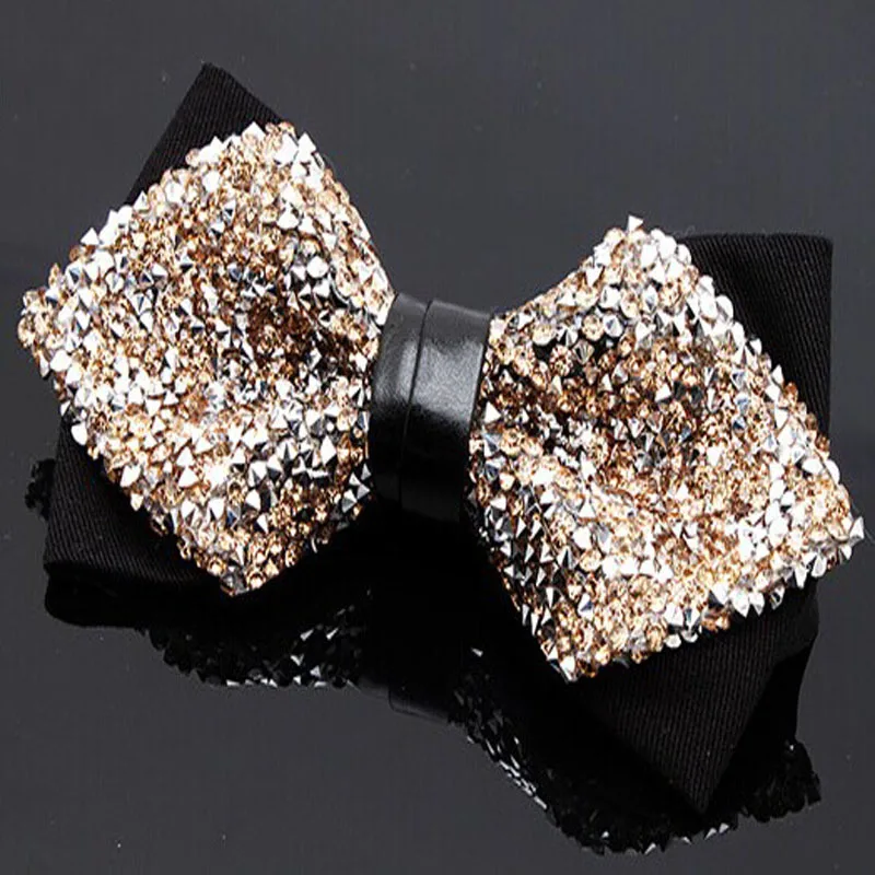 Men Fashion Bow Tie Refined Luxury Nightclub Super Diamond Wedding Shinning Rhinestones T1611 | Аксессуары для одежды