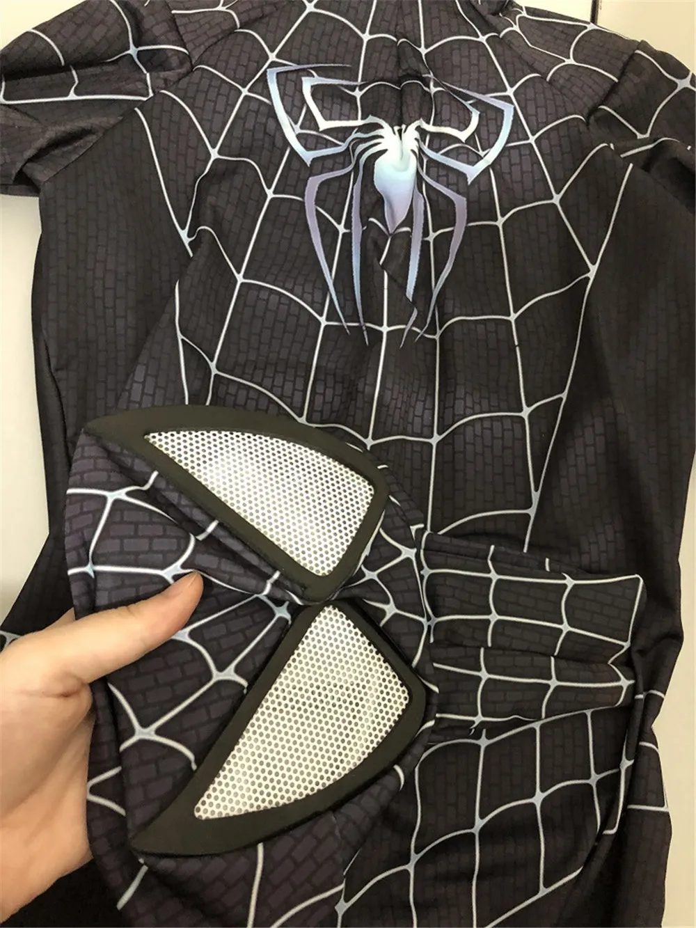 Костюм Человека-паука для косплея черный с 3D принтом | Тематическая одежда и