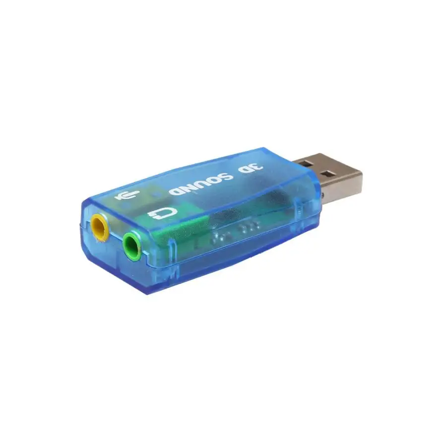 Аудио адаптер 3D Звуковая карта 5 1 USB на 3 мм Микрофон Разъем для наушников стерео