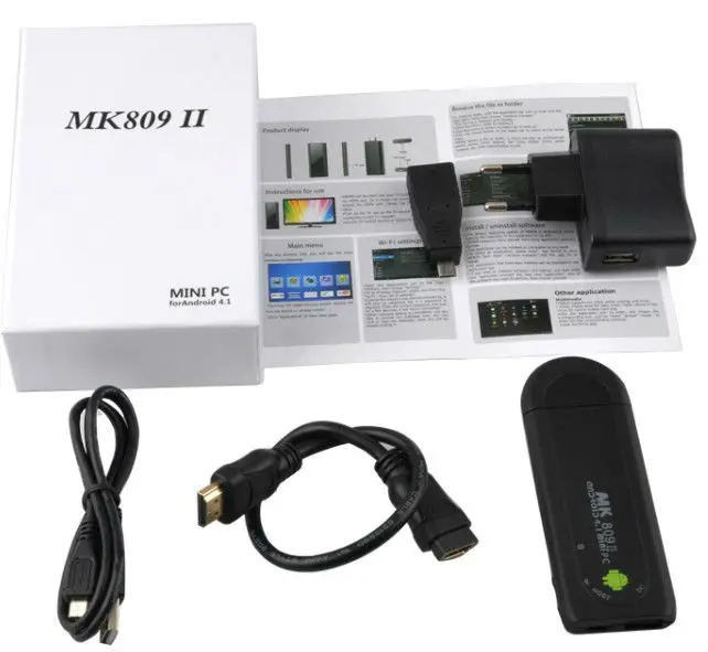MK809II Android 4.2 bluetooth Mini PC TV Dongle Rockchip RK3066 1.6 ГГц Cortex A9 Dual Core DDR3 1 ГБ RAM 8 flash 3D ТЕЛЕВИЗОР