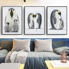 Постер настоящая съемка тепла, милый пингвин, семейное искусство, рисунок, напечатанная картина, настенные украшения для гостиной, спальни, дома
