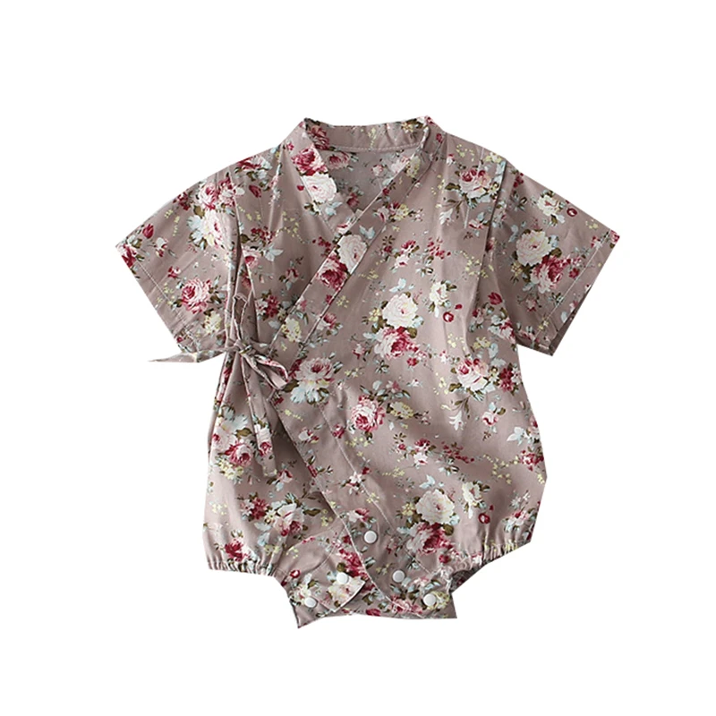 Оптовая продажа Летнее Детское платье-кимоно с цветочным рисунком для маленьких