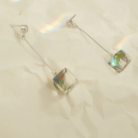 Блок сахарной earrings100 % 925 пробы серебряные ювелирные изделия гипоаллергенный