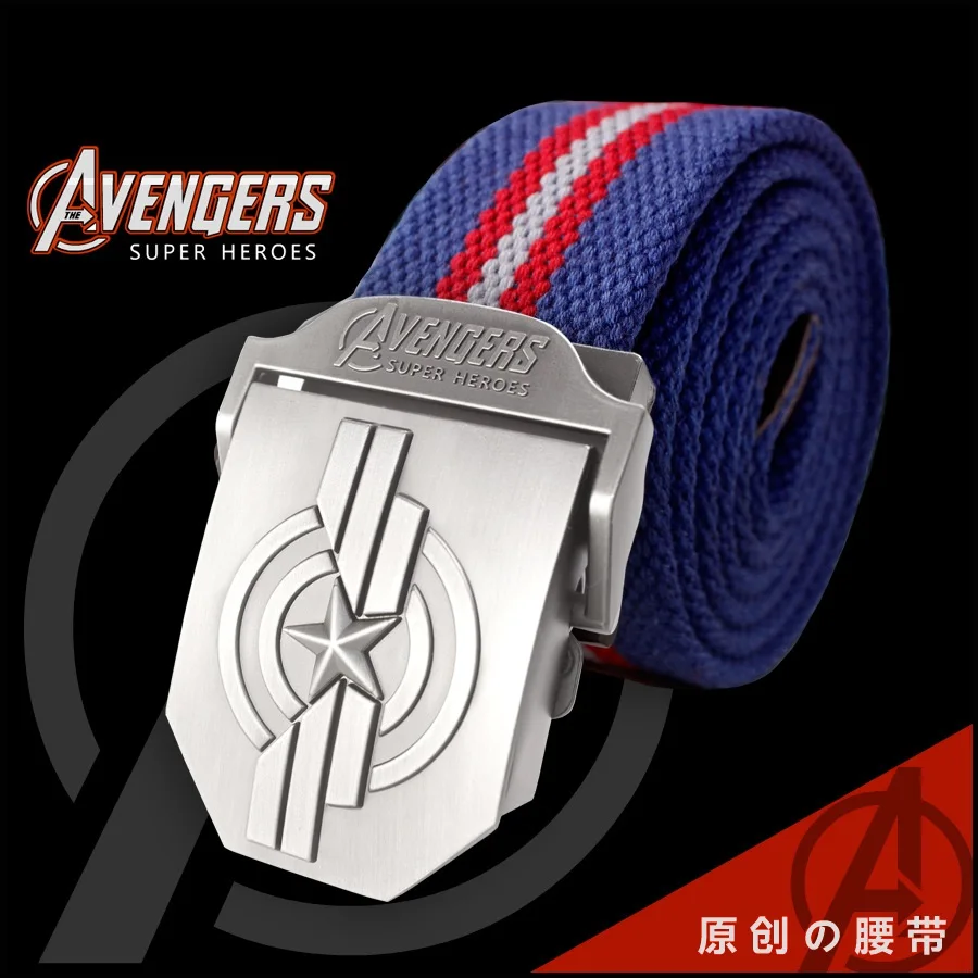 2019 hot the avengers endgame iron mancaptain americathor realm cosplay belt cartoon canvas buckle waist belt men belts free global shipping