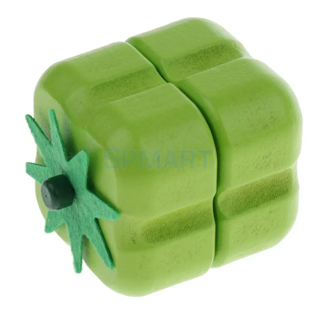 Green Pepper Деревянные магниты, связанные фрукты, кухня, еда, хлеб, резка, дети, малыши, ролевые игры, игрушки, подарок, вечерние украшения - Цвет: Green Pepper