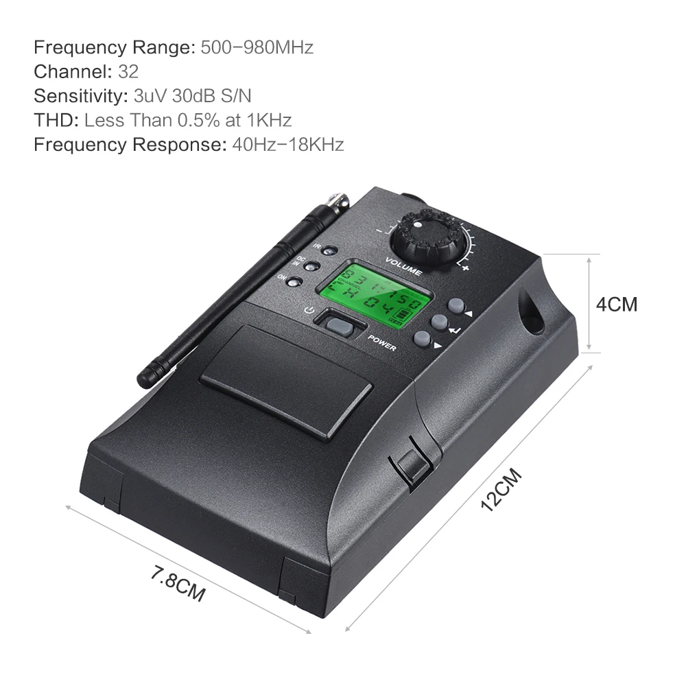 Портативный инструмент UHF Беспроводная микрофонная система с приемником и