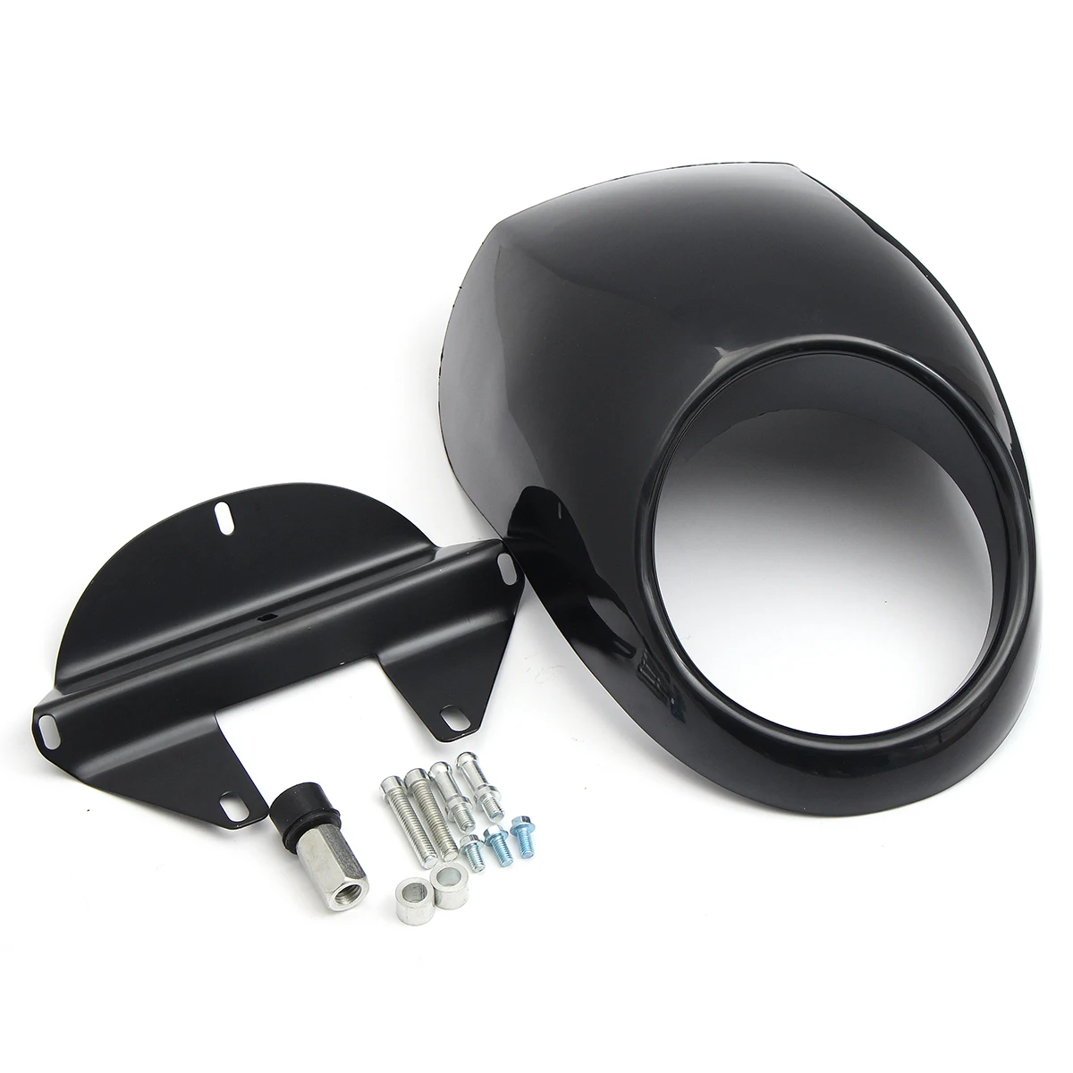Gloss Black Мотоциклетный головной светильник, маска, головной светильник, обтекатель, передний хомут, вилка, крепление для Harley Sportster Dyna FX XL 883 1200, аксессуары для двигателя - Цвет: Gloss Black