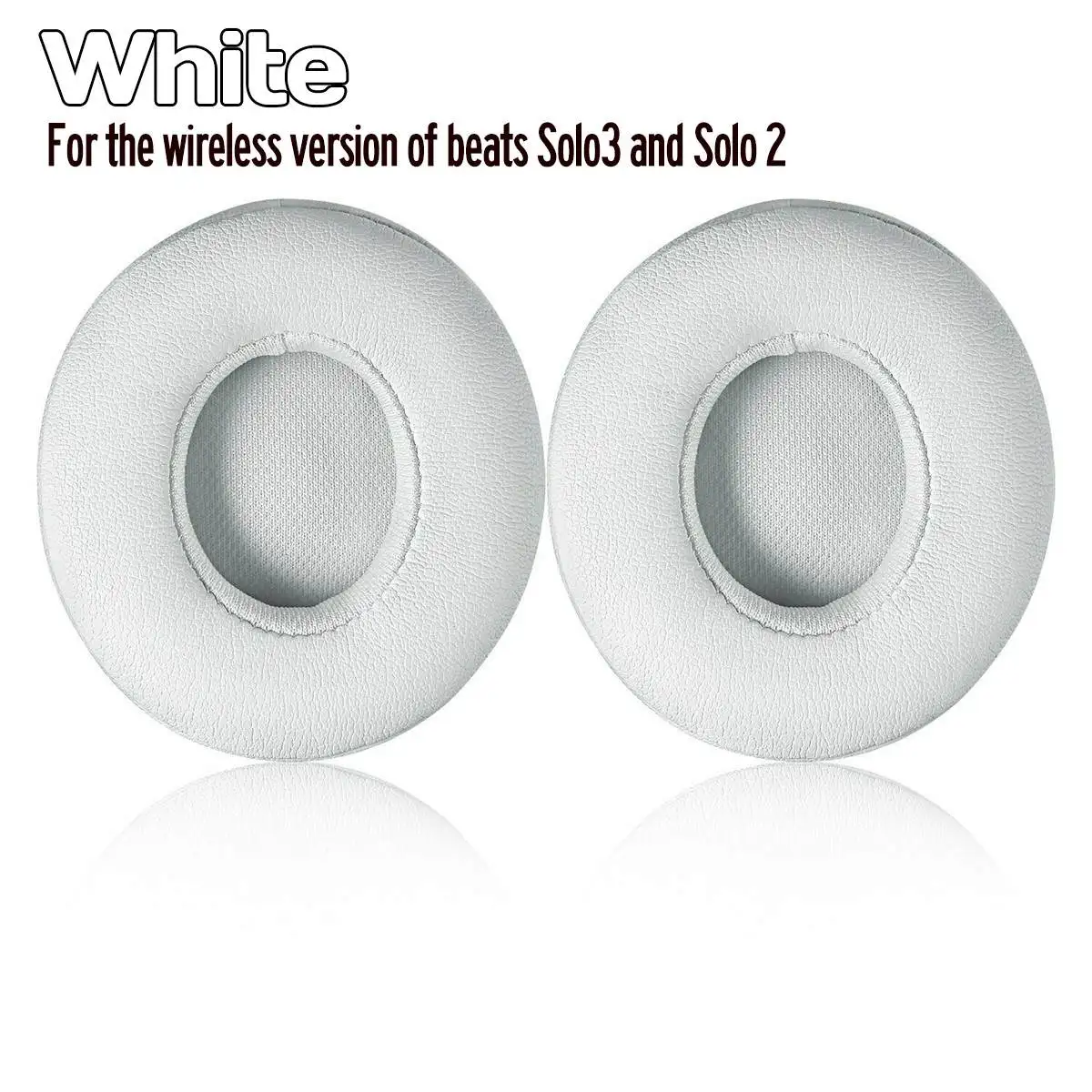 White Wireless Type 1 пара сменных подушечек для наушников для Solo 2 для Solo3 Беспроводная/Проводная кожаная Блокировка шума тихие мягкие наушники - Цвет: White Wireless Type