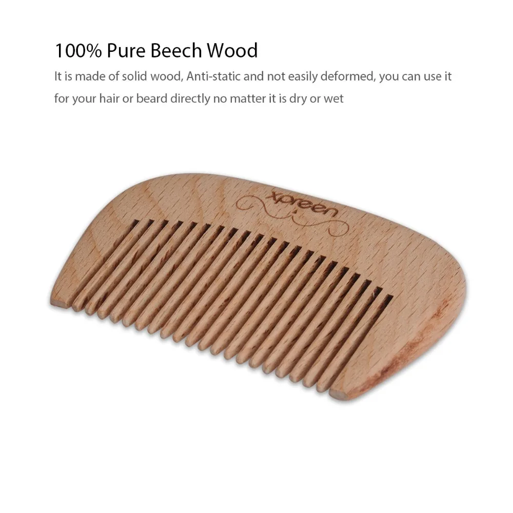 XPREEN Hair Combs 100% Pure Handmade Bristle Brush Professional Wood Comb Hairbrush Set for Beard &amp Mustache Styling | Красота и
