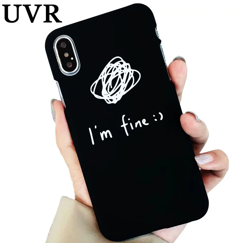 Uvr I'm fine со смайликом смешные слова Прохладный чехол Carcasa принципиально Коке для
