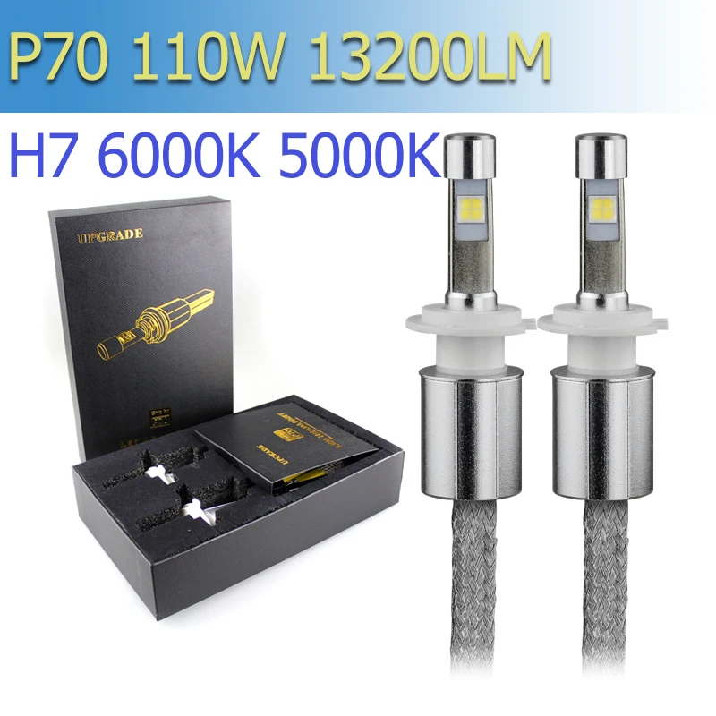 Автомобильные светодиодсветодиодный фары P70 XHP70 H7 H11 9005 9006 9012 H4 Hi Lo 55W XHP 70 chips 6600LM