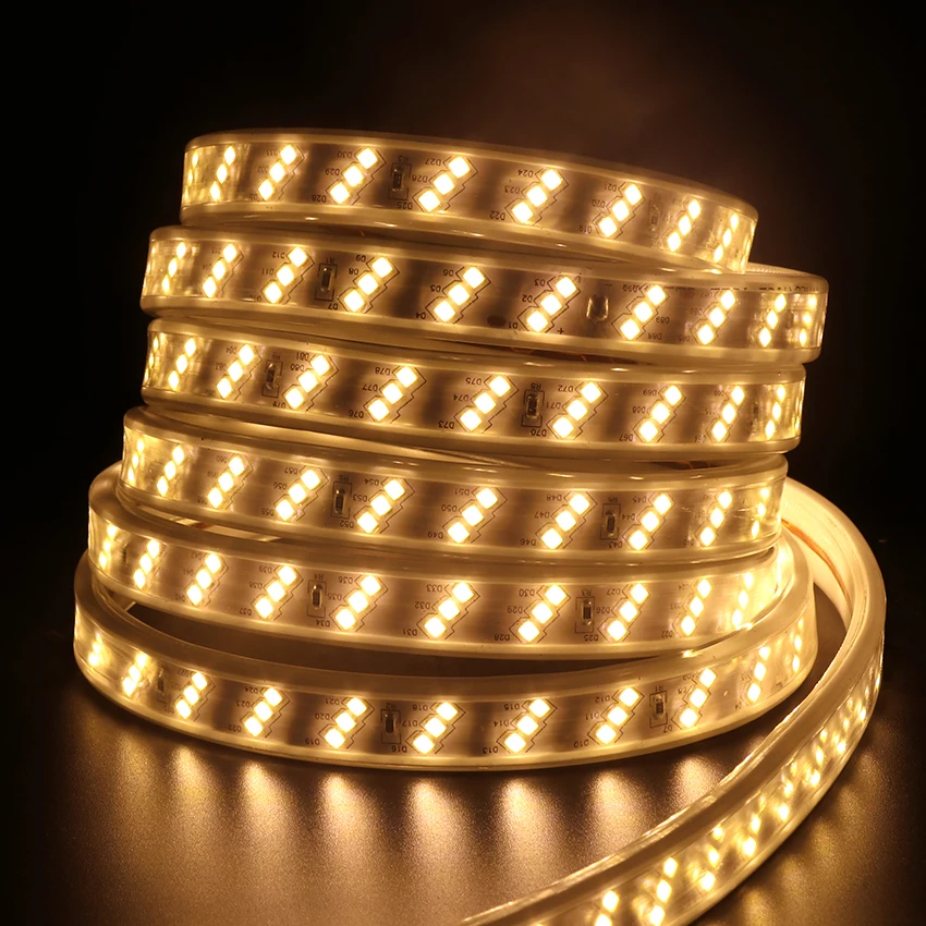 Водонепроницаемая светодиодная лента 220 В 2835 SMD 180 трехрядная 156 светодиодов