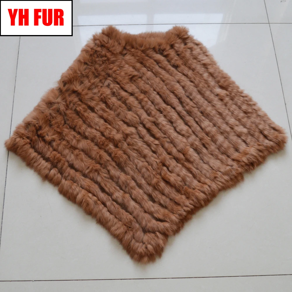 Женский вязаный пончо из натурального кроличьего меха зимняя шаль 2021| |