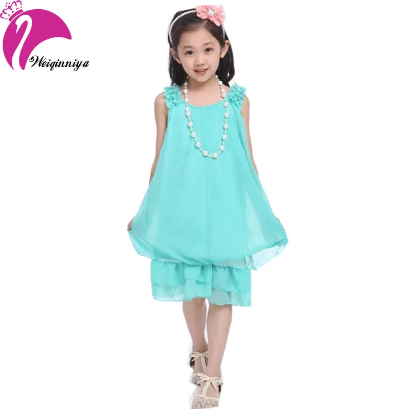 Платья для девочек платье принцессы розовое шифоновое костюмы без рукавов с