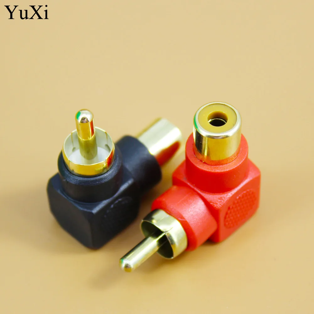 Штекерные адаптеры YuXi RCA штекер гнездо под прямым углом 90 градусов разъем M/F