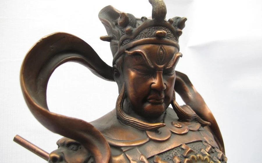 Бесплатная доставка Китайская красная бронза медная миф собака три глаза Ян