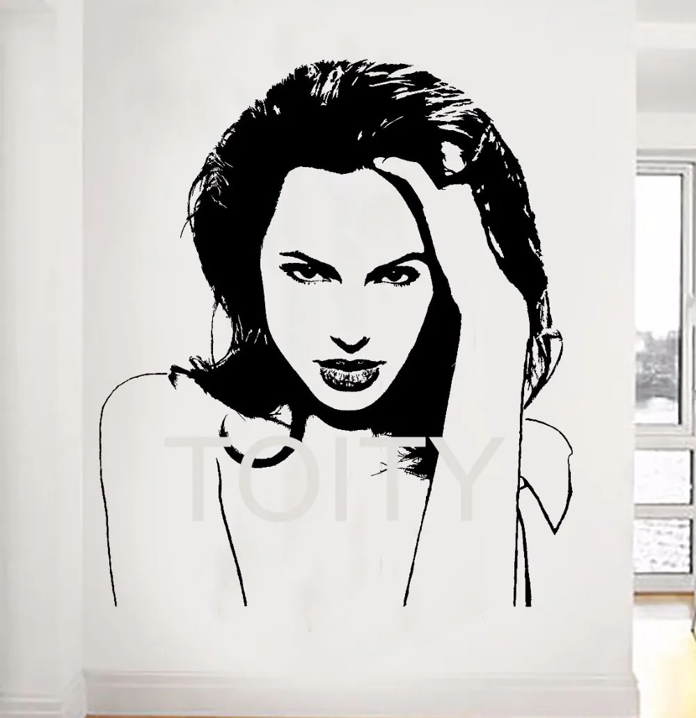 Angelina Jolie стикер на стену актриса пленка звезда виниловая наклейка в общежитии
